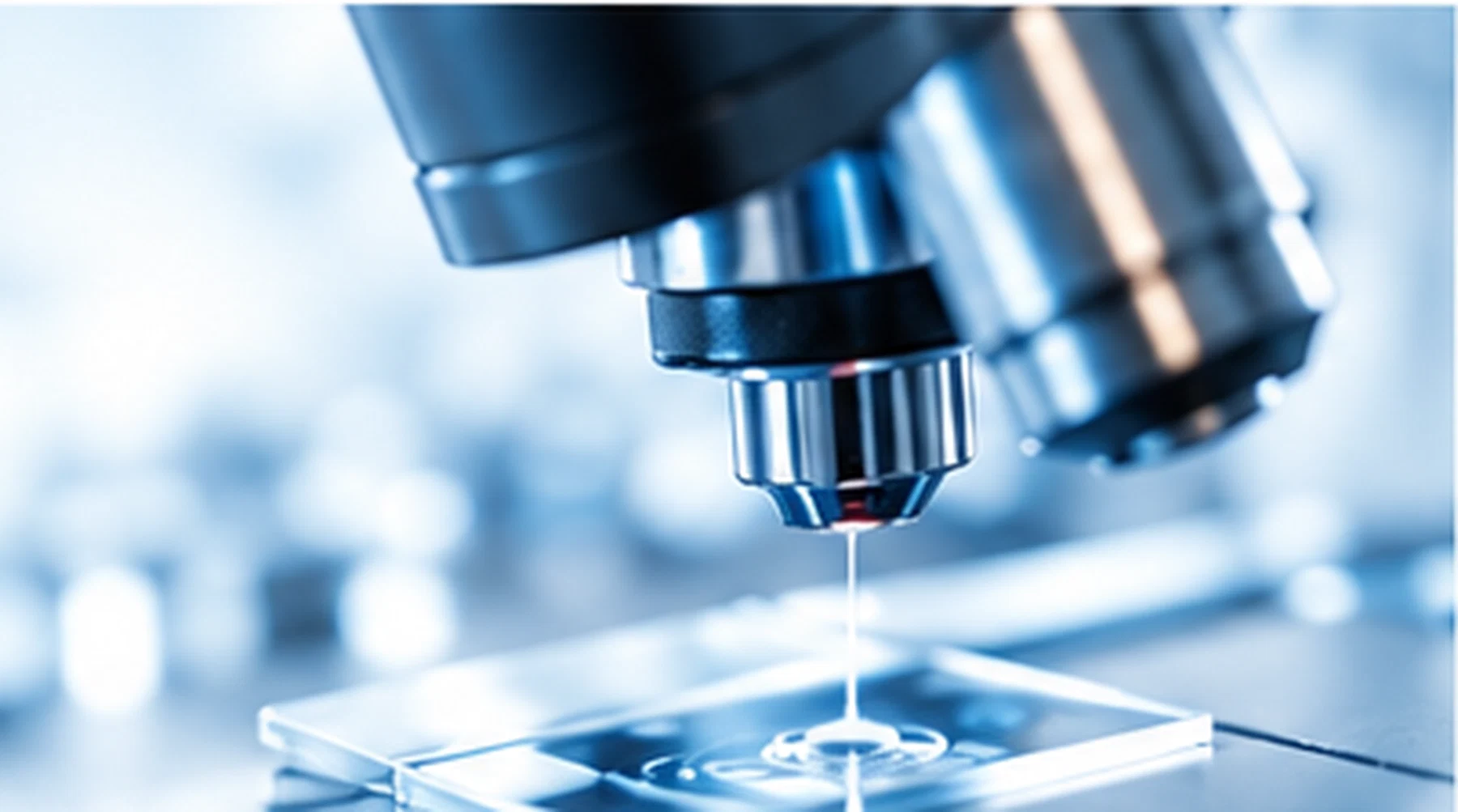 Laboratory microscope preparing samples